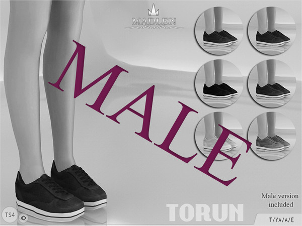Sims 4 — Madlen Torun Sneakers (Male) by Madlen — New jogging shoes for your sim! Come in 7 colours (suede texture).