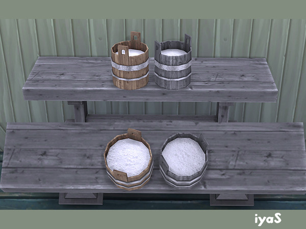 Sims 4 — Milk Bucket by soloriya — Wooden vintage rustic bucket with milk is a perfect decoration that would add a cozy