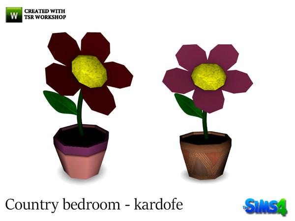 Sims 4 — kardofe_Country bedroom_Flower by kardofe — With a large flower pot 