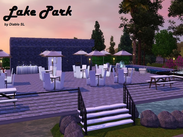 Sims 3 — Lake Park by Diablo_SL — Relaxing park wich is buit with a lake.Under the floor you can see the lake as the