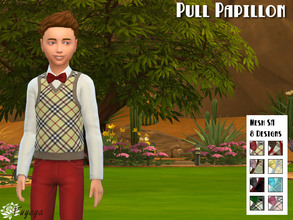Sims 4 — Pull Papillon by Fuyaya — Declined in 8 designs, differents colors and patterns. Wanted something a little