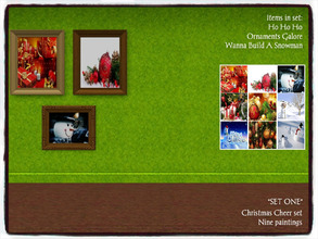 Sims 3 — Christmas Cheer_*SET ONE* by Xodess — This set has three separate painting files; Ho Ho Ho, Ornaments Galore,