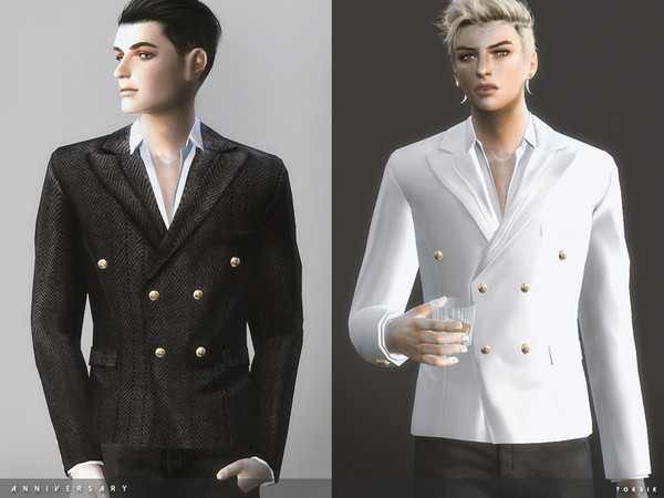 Sims 4 — toksik - Anniversary Blazer by toksik — -Double Breasted Blazer -20 designs Enjoy ^^