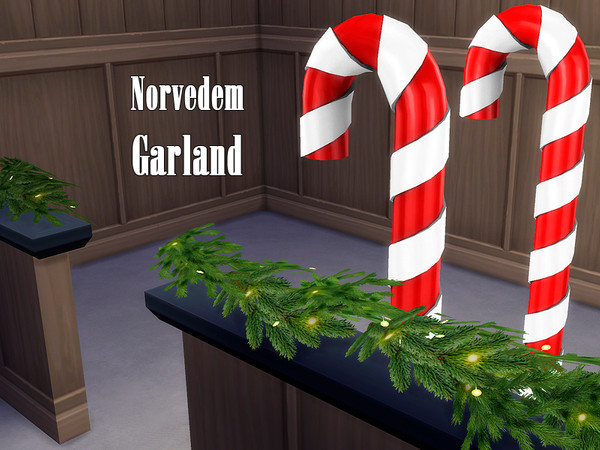 Sims 4 — Norvedem Garland by Kiolometro — Set for outdoor feasts and home gatherings. Lots of snacks and pleasant decor