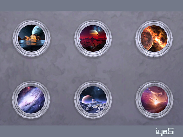 Sims 4 — Porthole by soloriya — Small spaceship decorative window with a wonderful view on the galaxy. Part of Futuristic