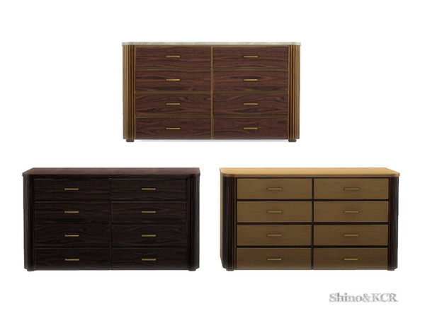 Sims 4 — Art Deco Bedroom - Dresser by ShinoKCR — Elegant 2 tile Dresser with Drawers in Art Deco style