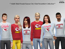 Sims 4 — Adult Kansas City Chief Sweatshirt Set - Spa Day needed by ArtGeekAJ — Included is a set of three female and
