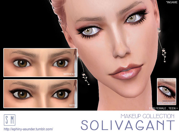 Sims 4 — [ Solivagant ] - Liner by Screaming_Mustard — An elegant and exaggerated eye liner for a bold look. For female,