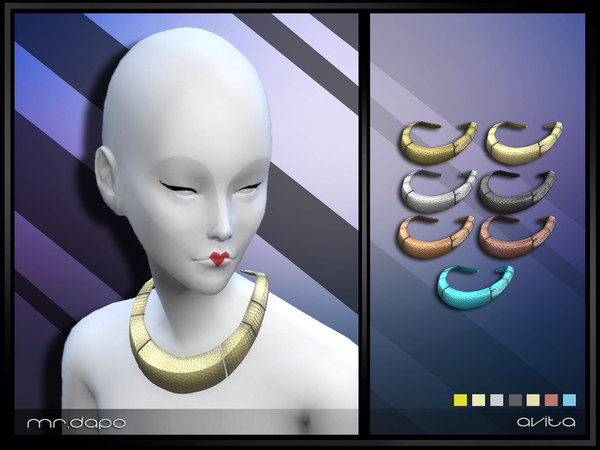 Sims 4 — Avita Necklace by MrDapo — Avita Necklace T/A/E No Random Allowed 7 colors - Custom Specular and Normal Map -