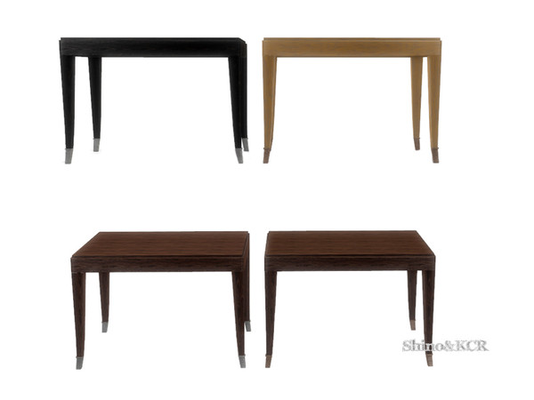 Sims 4 — Art Deco Livingroom - Coffeetable by ShinoKCR — with metal caps on the legs also in Endtables