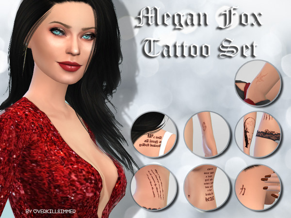 Sims 4 — Megan Fox Tattoo Set by Overkill_Simmer — For more downloads or suggestions, please follow