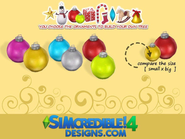 Sims 4 — Build up your Christmas tree - ball [small] by SIMcredible! — by SIMcredibledesigns.com available at TSR
