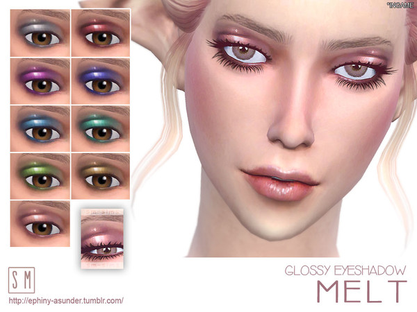 Sims 4 — [ Melt ] - Glossy Eyeshadow by Screaming_Mustard — A very popular and trendy look with just a pop of elegance.