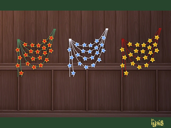 Sims 4 — Star Garland by soloriya — Star shaped Christmas garland looks great on or around your table, hanging in the