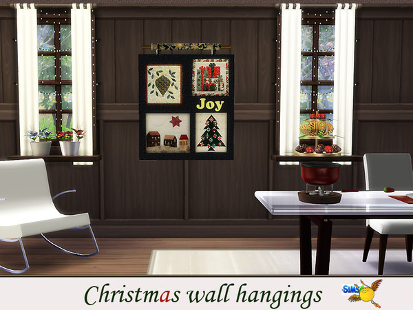 Sims 4 — evi Christmas wall hangings1 by evi — One of a set of colorful handmade wall hangings for Christmas 
