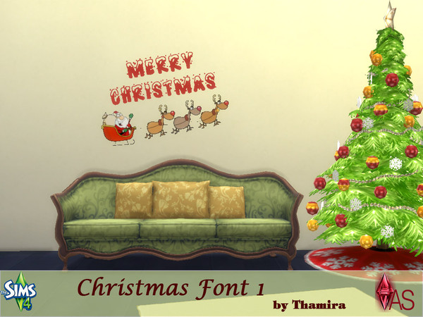 Sims 4 — Christmas Font 1 by Thamira — Christmas Walltattoos Hope you enjoy it