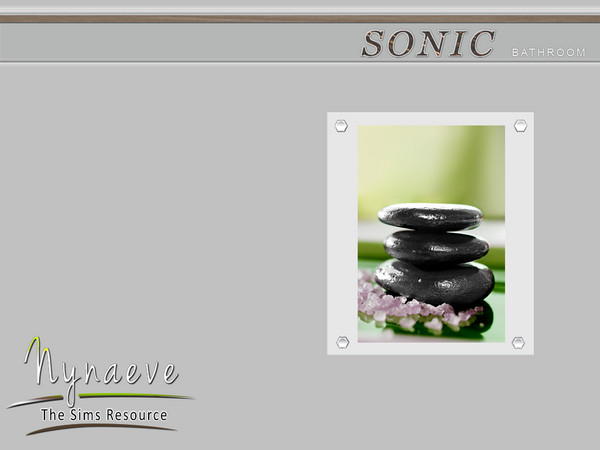 Sims 4 — Sonic Spa Print by NynaeveDesign — Sonic Bathroom - Spa Print Located in: Decor - Posters and Paintings Price: