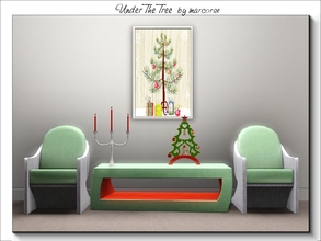Sims 3 — Under The Tree_marcorse by marcorse — Small painting feturing indoor Christmas tree and wrapped gifts.