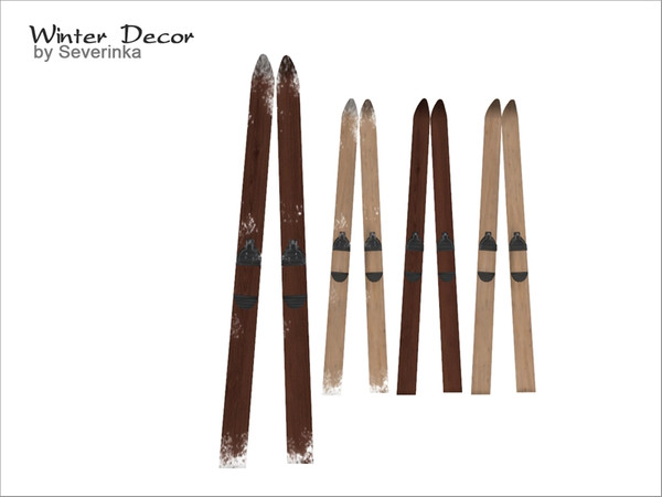 Sims 4 — [WinterDecor] Wooden Ski Standing03 by Severinka_ — Wooden Ski Standing 4 colors