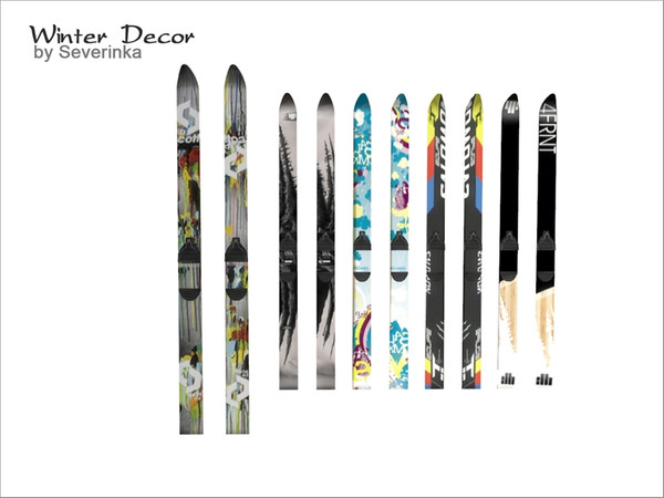 Sims 4 — [WinterDecor] Mountain Ski Standing01 by Severinka_ — Mountain Ski Standing 5 colors