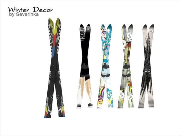 Sims 4 — [WinterDecor] Mountain Ski Standing02 by Severinka_ — Mountain Ski Standing 5 colors