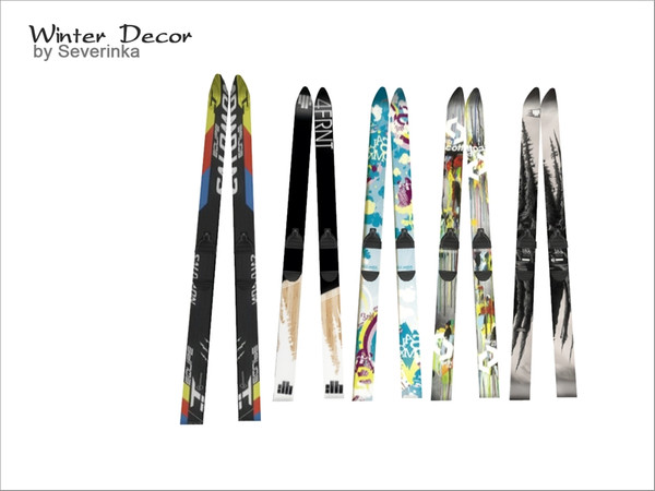 Sims 4 — [WinterDecor] Mountain Ski Standing03 by Severinka_ — Mountain Ski Standing 5 colors