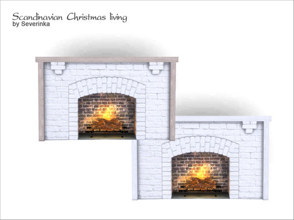 Sims 4 — [Scandinavian Christmas living] Fireplace by Severinka_ — Fireplace a set of 'Scandinavian Christmas Living' 2