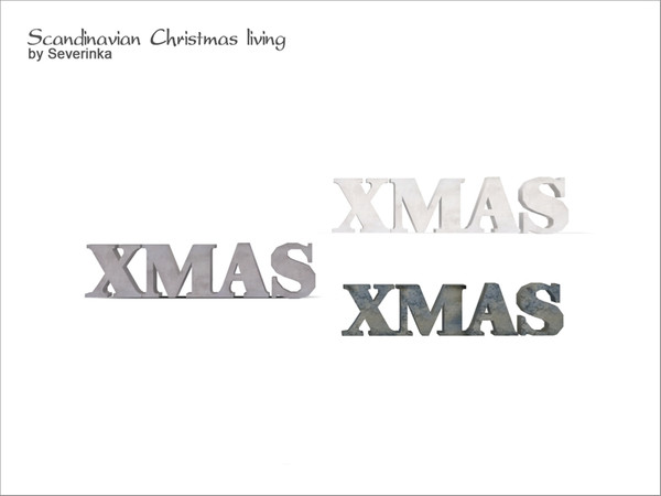 Sims 4 — [Scandinavian Christmas living] XMAS letters by Severinka_ — XMAS letters decor a set of 'Scandinavian Christmas