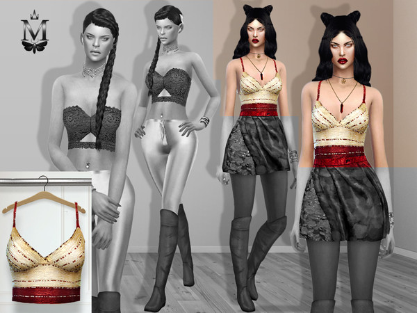 Sims 4 — MFS Christmas Top v1 by MissFortune — Standalone, HQ texture, Custom thumbnail, 2 colors