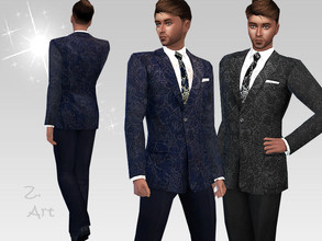 Sims 4 — For Xmas I by Zuckerschnute20 — This elegant suit with brocade jacket and solid color pants is right for the