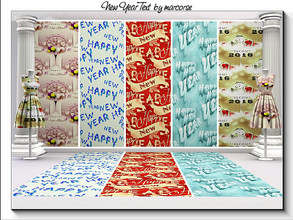 Sims 3 — New Year Text_marcorse by marcorse — Five New Year celebration patterns with added text. All are found in