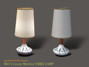 Sims 2 — Mid Century Modern Table Lamp by Padre — A Mid Century Modern table lamp Recolours and conversions welcome! p