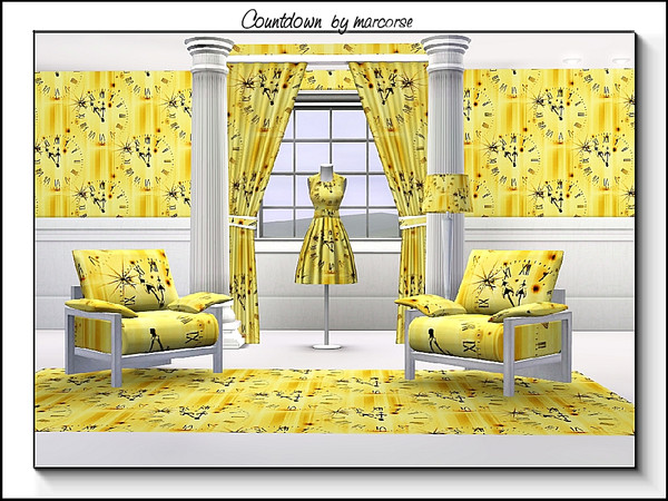 Sims 3 — Countdown_marcorse by marcorse — Themed pattern: clock on the wall counts down to midnight New Year's Eve
