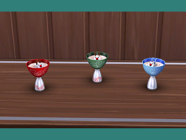 Sims 4 — Bowl of Eggnog by soloriya — A bowl filled with delicious creamy eggnog decorated with a marshmallow reindeer.