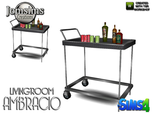 Sims 4 — ambracio Metal trolley for drinks by jomsims — ambracio Metal trolley for drinks