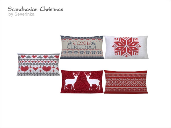 Sims 4 — [Scandinavian Christmas] Living chair pillow by Severinka_ — Knitted pillow for living chair a set of