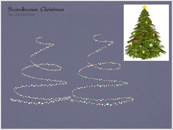 Sims 4 — [Scandinavian Christmas] Fir tree garland by Severinka_ — Fir tree garland a set of 'Scandinavian Christmas' 2