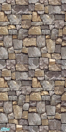 Sims 2 — Country Stone - Wall 04 by Shakeshaft — Part of a Country Stone building set which includes a New Column Mesh