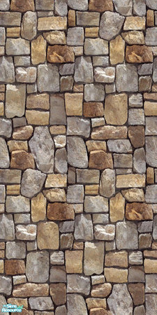 Sims 2 — Country Stone - Wall 02 by Shakeshaft — Part of a Country Stone building set which includes a New Column Mesh