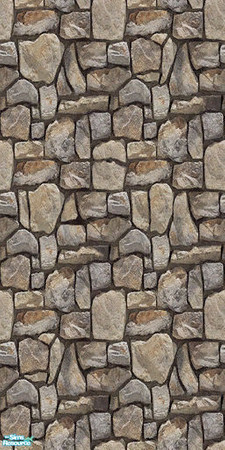 Sims 2 — Country Stone - Wall 01 by Shakeshaft — Part of a Country Stone building set which includes a New Column Mesh