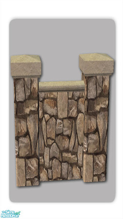 Sims 2 — Country Stone - Stone Wall 01 by Shakeshaft — Part of a Country Stone building set which includes a New Column