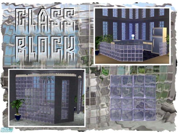 Sims 2 — Glass Block - Mauve Recolor by Cyclonesue — A translucent recolour for the entire glass block set in purple.