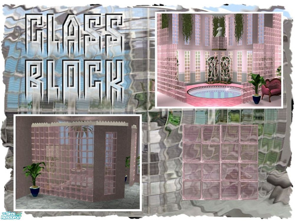 Sims 2 — Glass Block - Rose Recolor by Cyclonesue — A translucent recolour for the entire glass block set in pink. Make