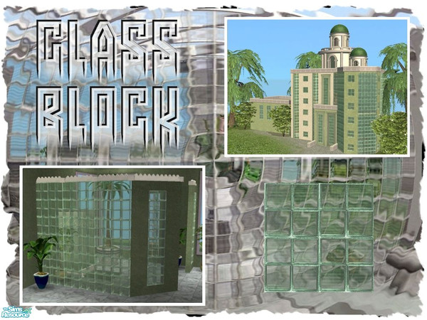 Sims 2 — Glass Block - Green Recolor by Cyclonesue — A translucent recolour for the entire glass block set in green. Make