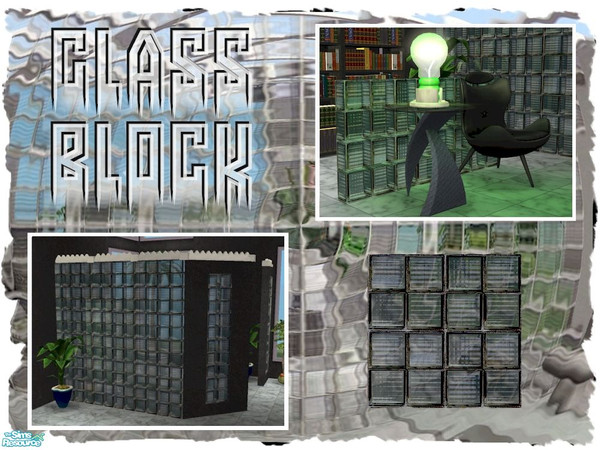 Sims 2 — Glass Block - Black Recolor by Cyclonesue — A translucent recolour for the entire glass block set in black. Make