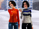 Sims 3 — Winter Sweater Collection by applecider10 — A collection of SIX WINTER SWEATERS, including ORANGE CABLE KNIT,