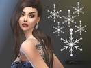 Sims 4 — [S4Grace] - Snowstar Earrings by S4grace — Earrings in white gold adorned with 6 different combinations of white