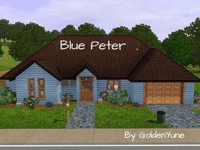 Sims 3 — Blue Peter House by goldenyune2 — 2 bedroom, 2 Bathroom , Kitchen,Living Room,1 Garage and a Small Pool for the