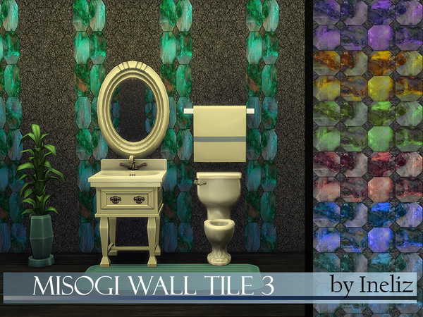 Sims 4 — Misogi Wall Tile 3 by Ineliz — A set of bathroom wall tiles in 7 colors. Happy simming!