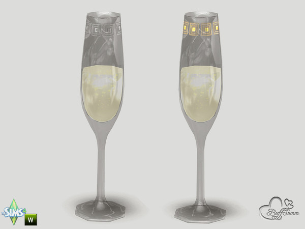 Sims 4 — New Year Champagne Glas by BuffSumm — May your New Year be filled with adoration, happiness, warmth and cheer;